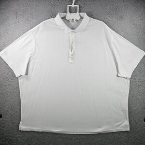 NEW Roundtree & Yorke Gold Label Polo Shirt Men 4XB Supima Cotton White Non-Iron